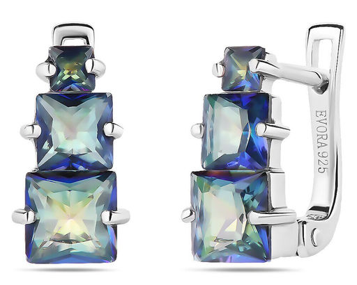 Серьги, мистик кварц синий, Джолина