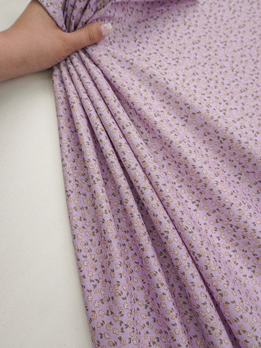 Ситец "Мелкоцветье" цв.сиреневый, ГОСТ, ш.0.8м, хлопок-100%, 86гр/м.кв