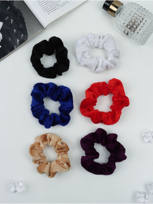 Цена за 6 шт. Резинка для волос «Бархат», яркость, МИКС