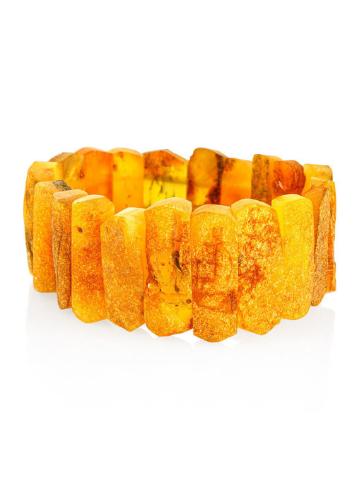 Браслет из натурального янтаря с природной коркой Помпеи