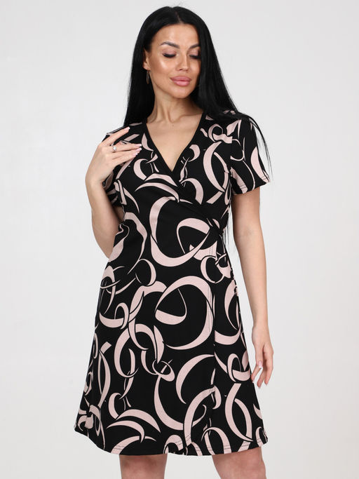 154 ЖЕНСКИЙ ХАЛАТ (Черно-бежевый) - А-дина фото 3