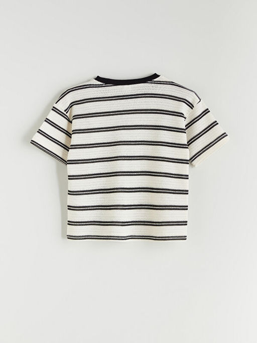 Bisiklet Yaka ?izgili Erkek ?ocuk Ti??rt