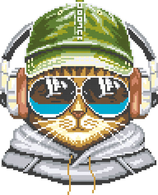 Кристальная (алмазная) мозаика ФРЕЯ ALBP-310 постер Кот- меломан 30 х 30 см