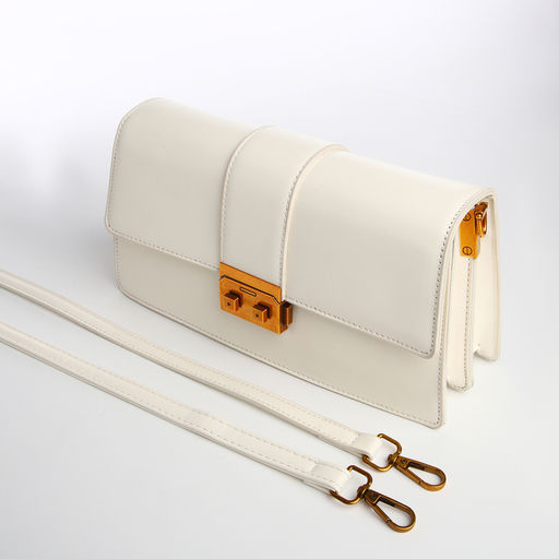 Сумка женская мессенджер TEXTURA на клапане, 26×8.5×14 см, молочная