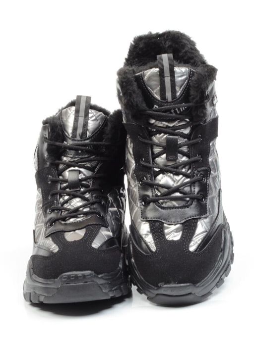 04-8524-4 BLACK Ботинки женские зимние (искусственные материалы) - Фабричный китай фото 11