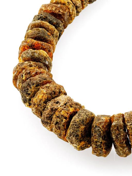 Бусы лечебные Шайбы тёмные из натурального цельного янтаря с природной корочкой - Amberholl фото 4