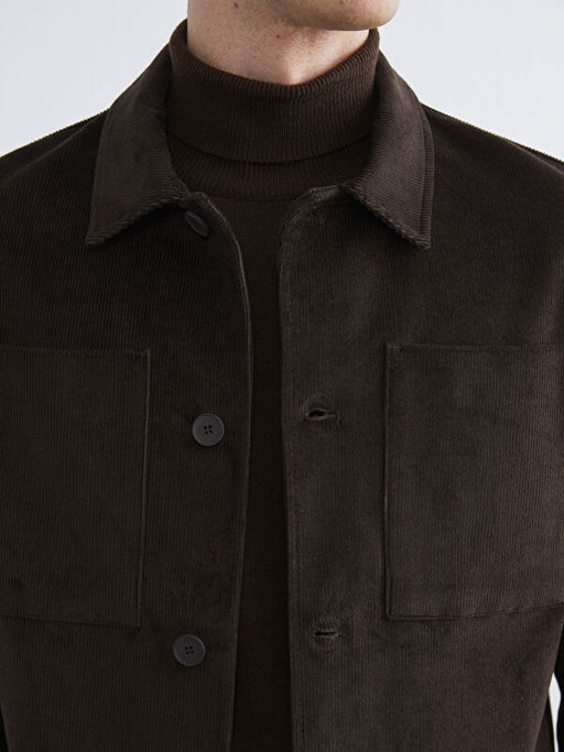 Regular Fit Uzun Kollu Kadife Erkek G?mlek Ceket