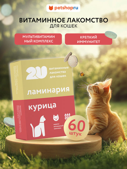 Витаминное лакомство для кошек "Для крепкого иммунитета", 60 таб. 23тп67