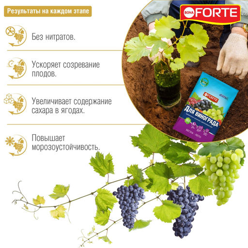 Компл. мин. удобр. "Bona Forte" Для винограда гранулир.с микроэл., пакет 2кг
