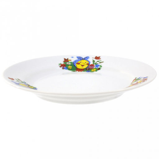 Тарелка мелкая фарфоровая Веселый колобок д175мм, h25мм, гладкий край (Россия) - Домашняя мода фото 2