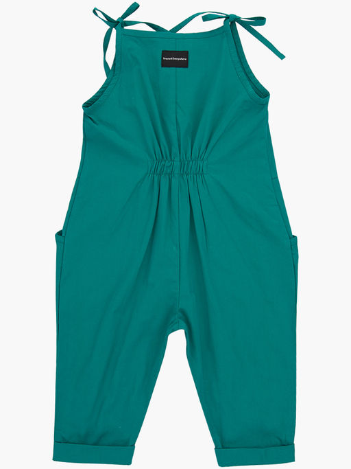 Комбинезон текстильный на завязках UD 7580 изумрудный - Mini maxi фото 4