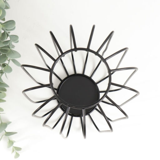 Металлический подсвечник на 1 свечу «Лофт. Прутья», чёрный, 24×13.5×13.5 см