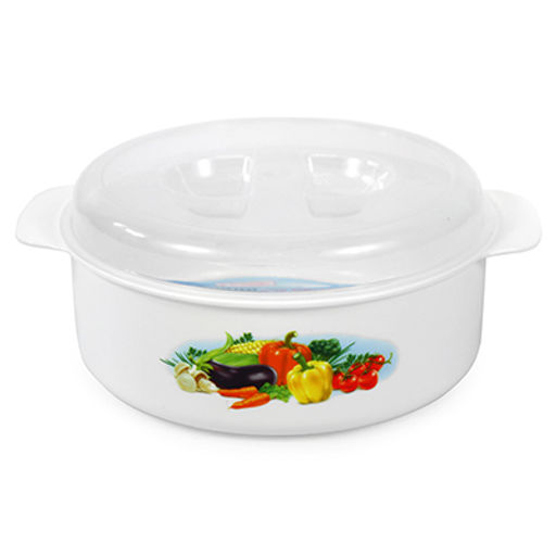 Контейнер-кастрюля для продуктов пластмассовый 1,2л, д17см, h8,36см, подходит для СВЧ (Россия)