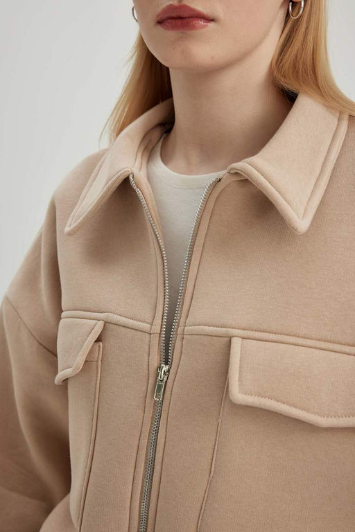 Крутой бомбер стандартного кроя из плотной ткани - Defacto фото 5