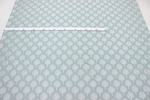 Теплый хлопок Белые деревья на св.винтажной мяте, ш.1.45м, хлопок-100%, 150гр/м.кв - Купава фото 4