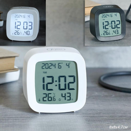 Часы настольные электронные 8х8х4,7 / 2306 /уп 120/ (Белый)
