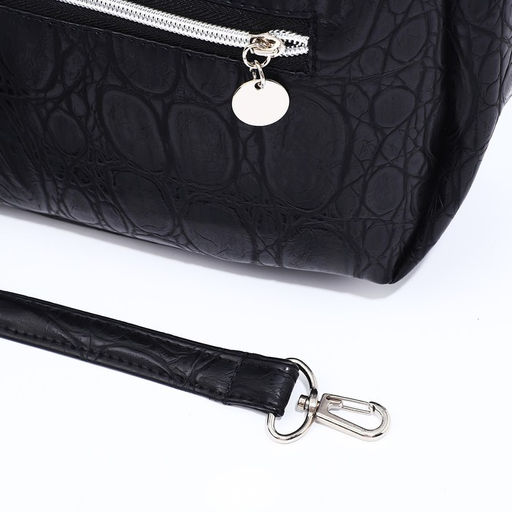 Сумка-мешок на молнии, наружный карман, цвет чёрный - Simaland фото 6