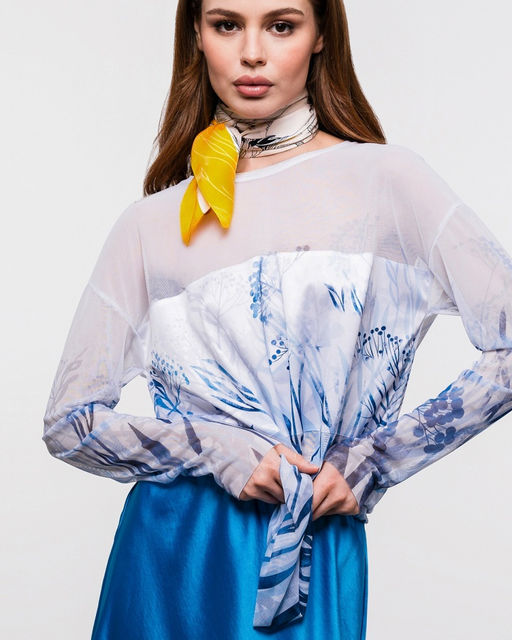 авторский ЛОНГСЛИВ ИЗ СЕТКИ с принтом - Sahar art lab фото 7