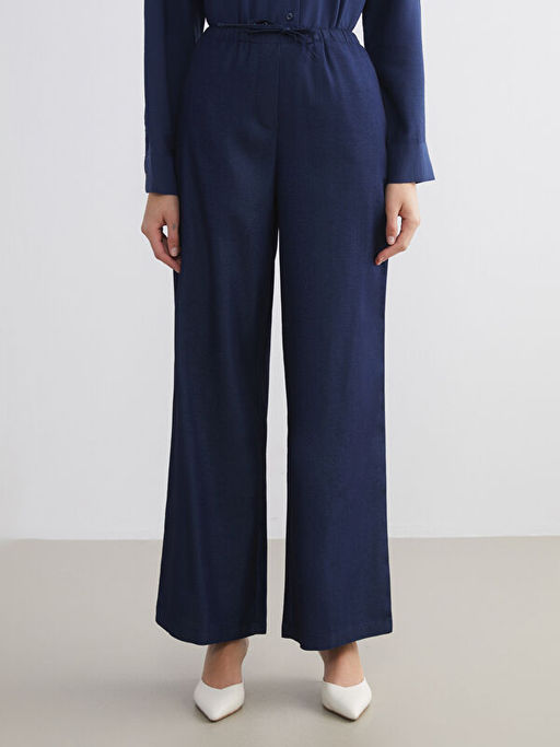 Beli Lastikli Wideleg Kad?n Jean Pantolon