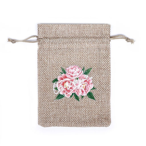 Цена за 5 шт. Мешок подарочный с термонаклейкой Цветы 10 x 14 см - Simaland фото 2