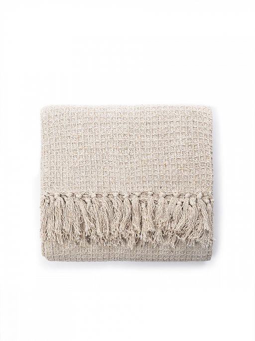 Покрывало вафельное 150x200 бежевый Хлопок 100% - Denastia фото 3