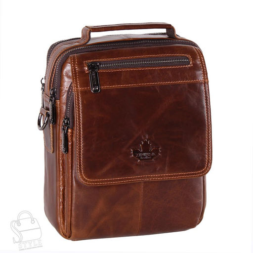 Сумка мужская кожаная 99888Z brown Zinimsk в Новосибирске