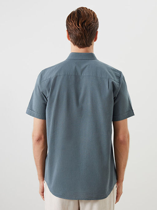 Regular Fit Keten Kar???ml? Erkek G?mlek