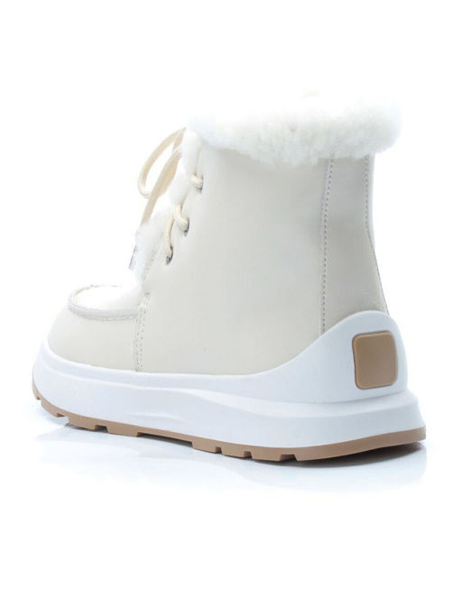 11-P2 BEIGE Ботинки зимние женские (натуральная кожа, нат. мех и шерсть)