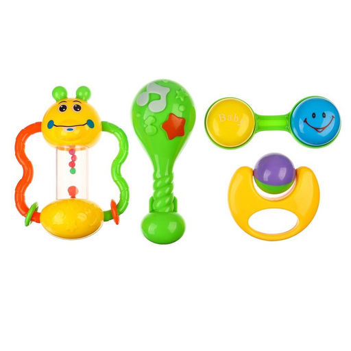 Погремушки «Звонкая радость», от 3 мес., 4 шт., Крошка Я, МИКС