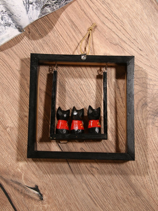 Сувенир интерьерный «Кошки на качелях», 19×19 см, дерево