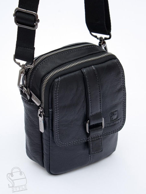 Сумка мужская кожаная 8612S black Fuzhiniao
