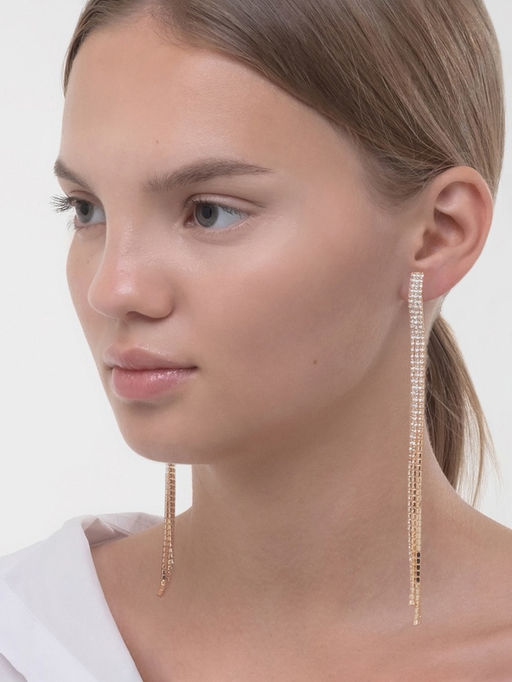 Клипсы Лёд тройная сплошная, цвет белый в золоте