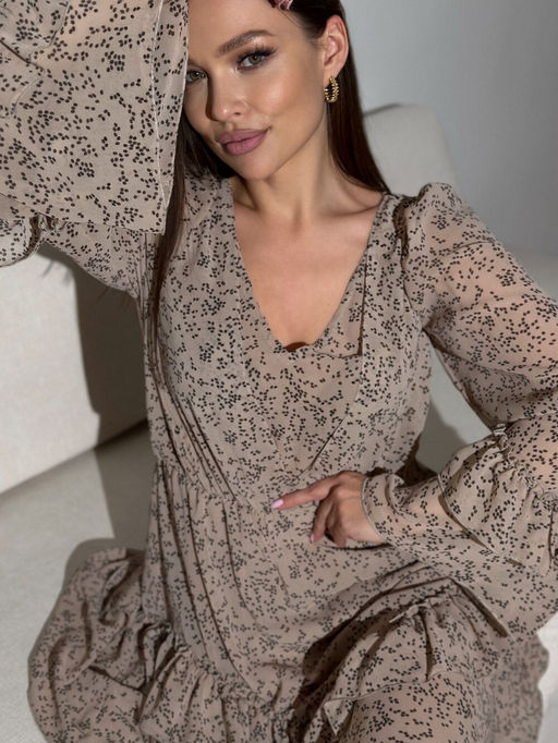 Платье DilanaVIP 2085 бежевый - Dilana vip фото 4