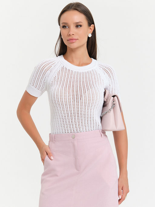 Блузка вязаная с рукавом реглан.