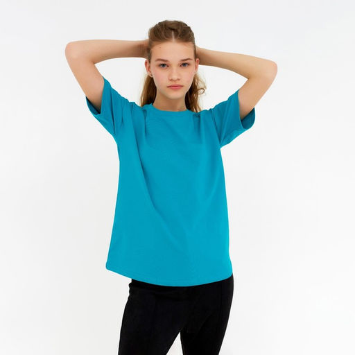 Футболка женская MINAKU: Basic line, аквамарин, размер 46