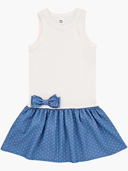 Платье комбинированное 22-7183 серый/джинс - Mini maxi фото 13