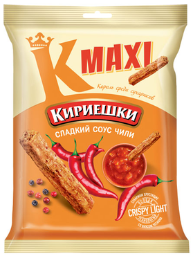 Цена за 5 шт.Кириешки Maxi, сухарики со вкусом сладкого чили, 60 г