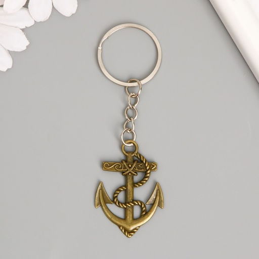 Цена за 12 шт. Металлический брелок для ключей на кольце «Якорь и веревка», 4×3 см, МИКС