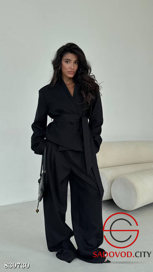 Жакет на запах с поясом + широкие брюки - Bruno фото 2
