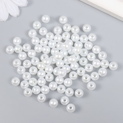 Цена за 2 шт. Бусины для творчества «Жемчуг» набор d=0.8 см 20 г
