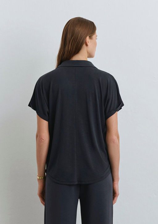 Lux Touch TENCEL TM Siyah Modal Gomlek - Mavi фото 4