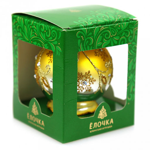 Елочная игрушка шар стеклянная Эхо д7,5см, юбка-колокольчик, ручная художественная роспись, подарочная упаковка (Россия) - Домашняя мода фото 2