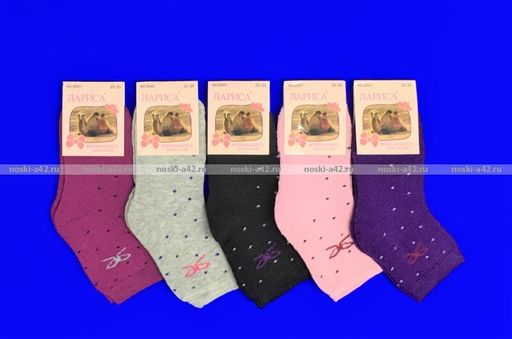 Цена за 12 пар. Лариса носки детские на девочку Кошка внутри махра 15-20 ( длина стопы носка 12-13 см)  фото 7