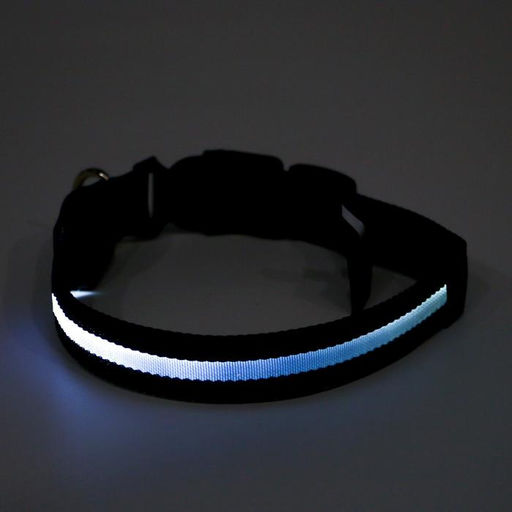 Ошейник с подсветкой размер L, ОШ 45-52 х 2,5 см, 3 режима свечения чёрный - Пижон фото 2