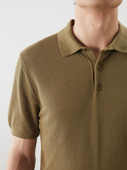 Polo Yaka K?sa Kollu Erkek Triko Kazak