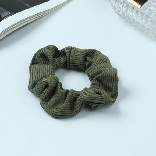 Цена за 4 шт. Резинка для волос «Орбита», классика полоска текстура, 9 см, зелёная