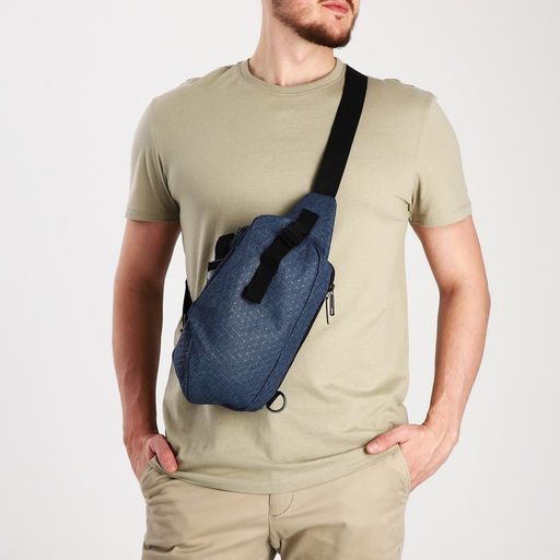 Сумка слинг молодёжная из текстиля, цвет синий - Simaland фото 2