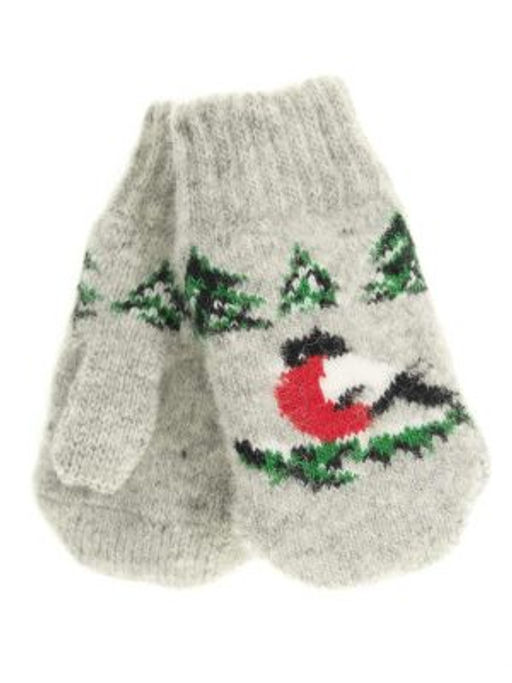 Варежки детские круговые Снегирь на ёлке 0307-1 - Рассказовские варежки фото 3