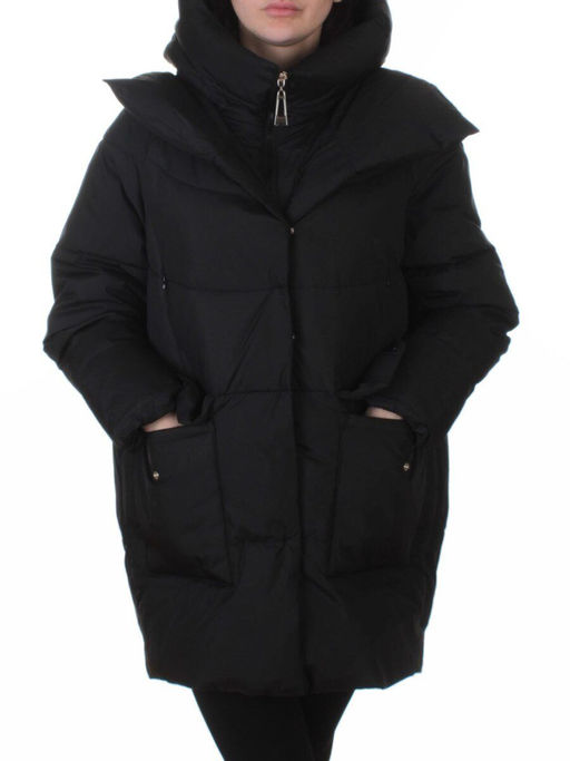 Z24-830 BLACK Куртка зимняя женская оверсайз (200 гр. тинсулейт)
