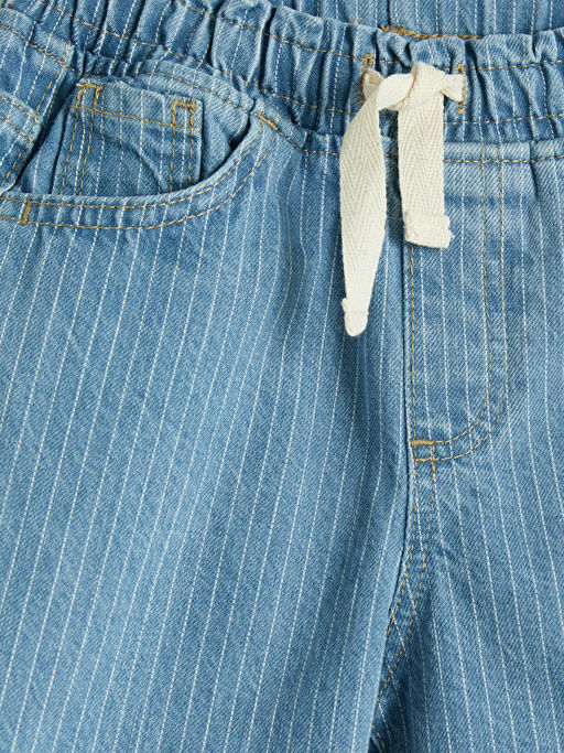 Beli Lastikli ?izgili Erkek ?ocuk Jean ?ort